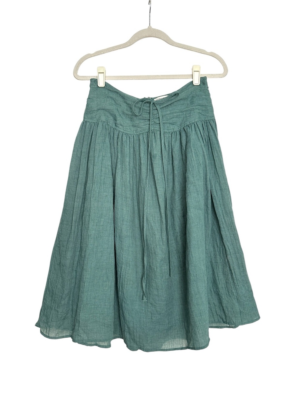 MOON RIVER Gauze Boho Midi Skirt Teal Green Cottagecore Prairie Peasant Small - Picture 2 of 11